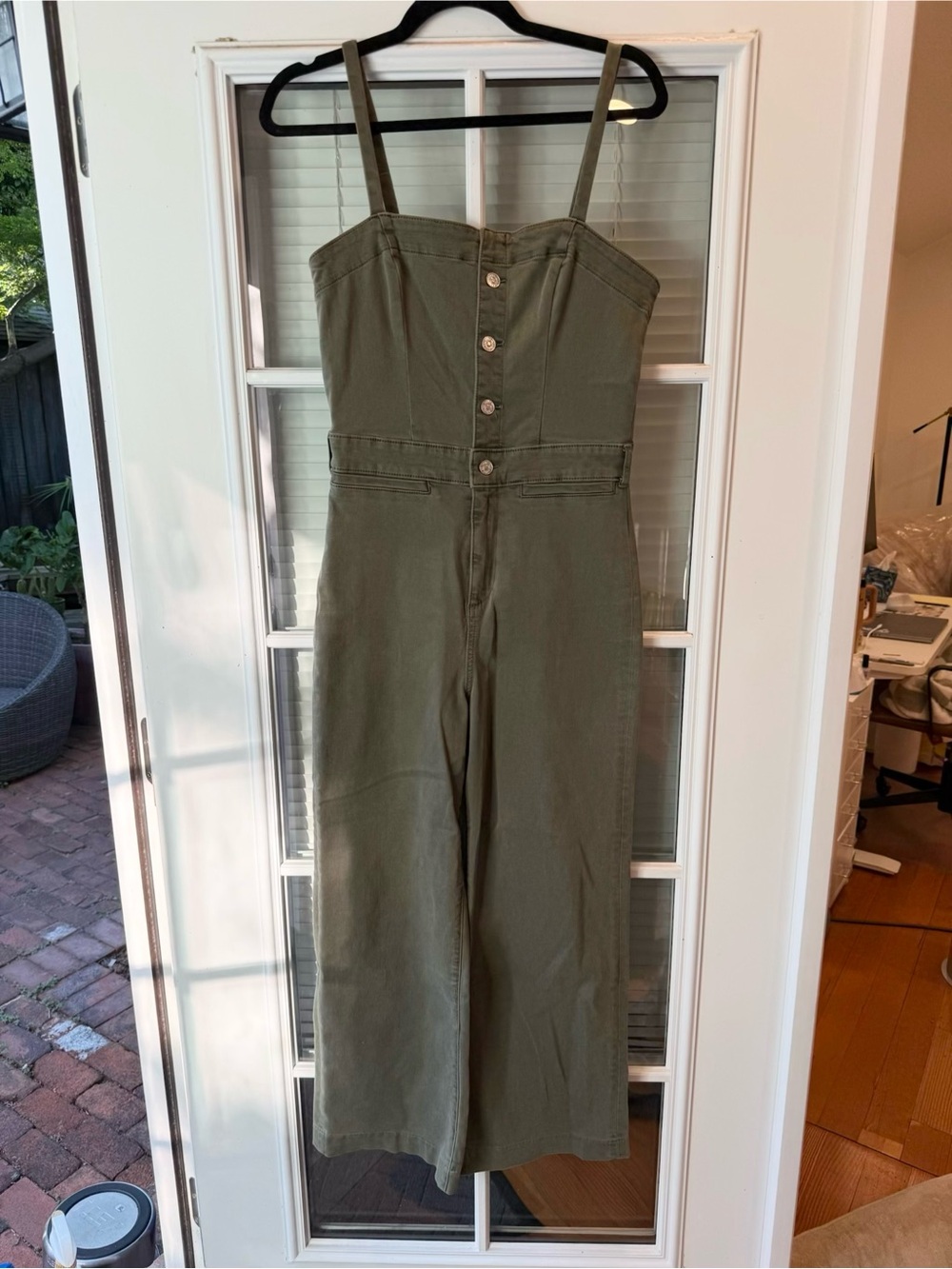 PAIGE | Olive Green Button-Front Jumpsuit